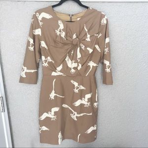 WHIT (Anthropology) Cecil 100% Silk Bird Dress